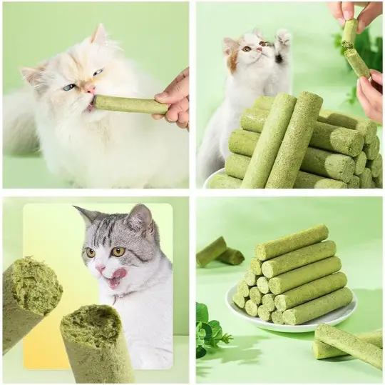 Merchis - Bețișoare naturale de catnip pentru dinți sănătoși și îndepărtarea ghemotoacelor de păr